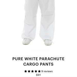 Jaded London Pure White Parachute Cargo Pants